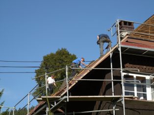 Dachlattung wird erneuert